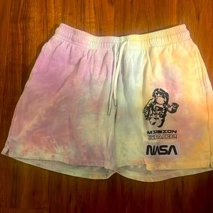 Mens tie-dye fleece shorts